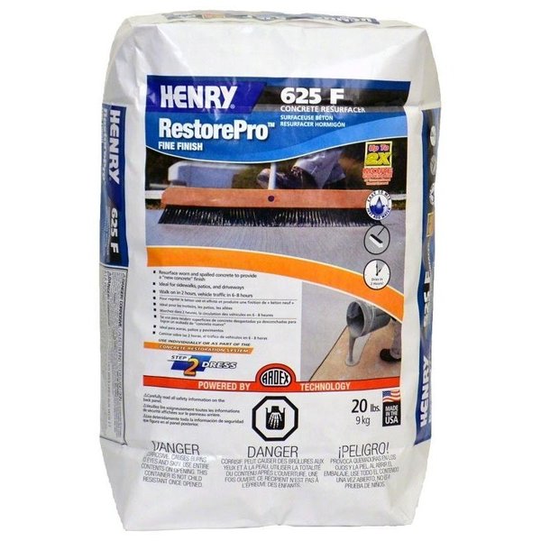 Henry HENRY 16363 Concrete Resurfacer, Solid, Gray, 20 lb Bag 16363